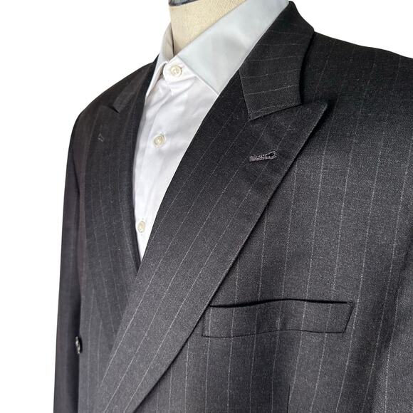 Joseph Abboud Men 46L Double Breasted Blazer Sport Coat BLazer Super 100s - Picture 8 of 12